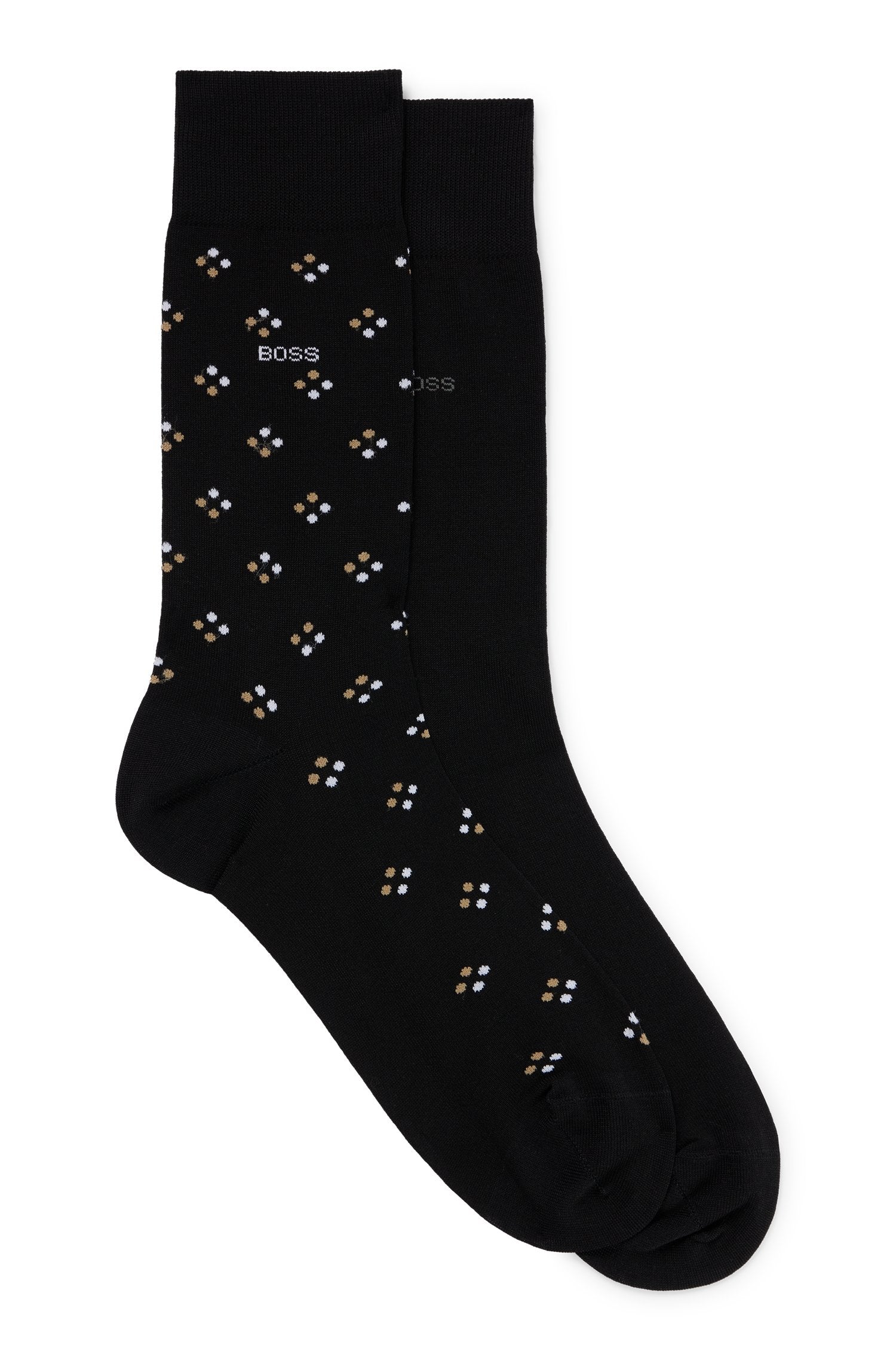 BOSS - 2-Pack of Regular Length Mercerised Cotton Blend Socks in Black