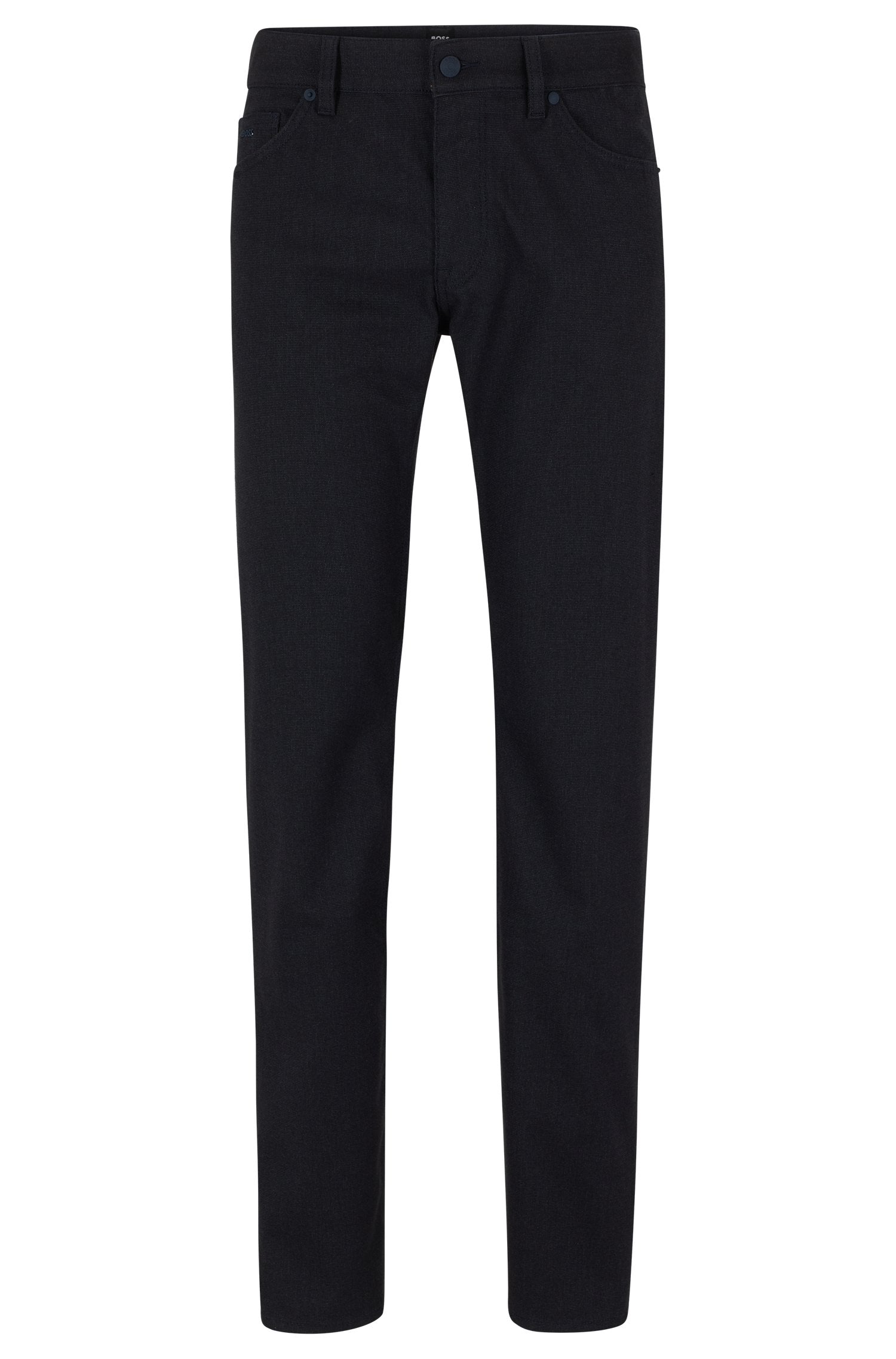 BOSS - MAINE3 Dark Blue Regular Fit Smart Jeans In Melange Stretch