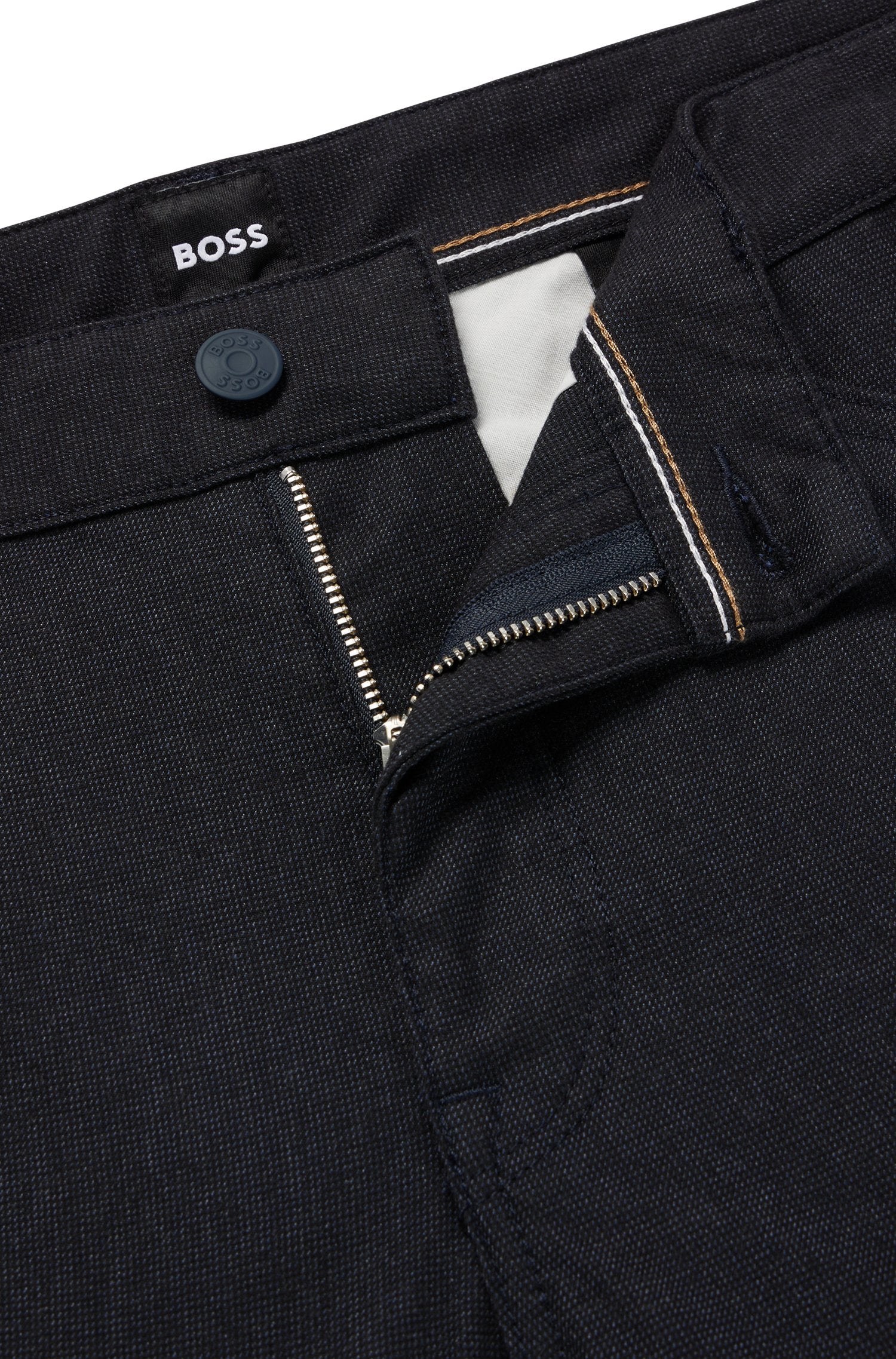 BOSS - MAINE3 Dark Blue Regular Fit Smart Jeans In Melange Stretch Denim 50484936 404