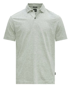 BOSS - PRESS 54 - Open Green Regular Fit Polo Shirt In 2-Tone Linen 50486183 343