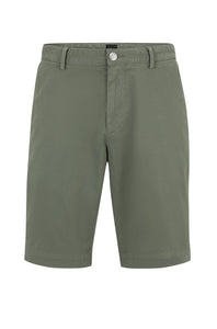 BOSS - SLICE-SHORT Open Green Slim Fit Shorts In Stretch Cotton 50487993 343