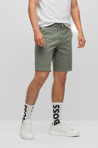 BOSS - SLICE-SHORT Open Green Slim Fit Shorts In Stretch Cotton 50487993 343