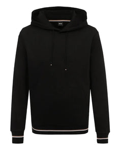BOSS - SEEGAR 127 - Black Hooded Sweatshirt With Tipping Detail 50489502 001
