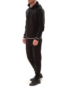 BOSS - SEEGAR 127 - Black Hooded Sweatshirt With Tipping Detail 50489502 001