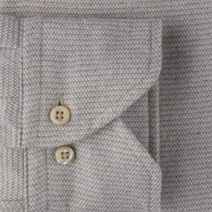 STENSTROMS - Beige Slimline Textured Flannel Shirt 7129018420220