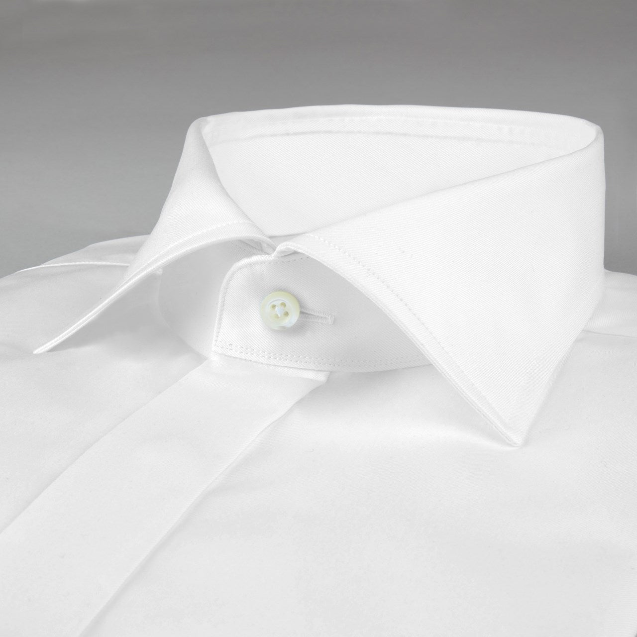 STENSTROMS - White Slimline Evening Shirt In Superior Twill 7267711467000