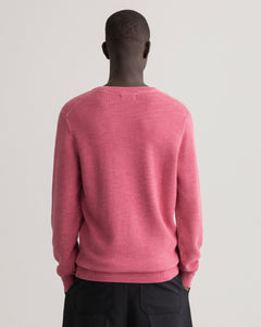 GANT - Sunfaded Crew Neck Textured Sweater In Rapture Rose 8050143 665