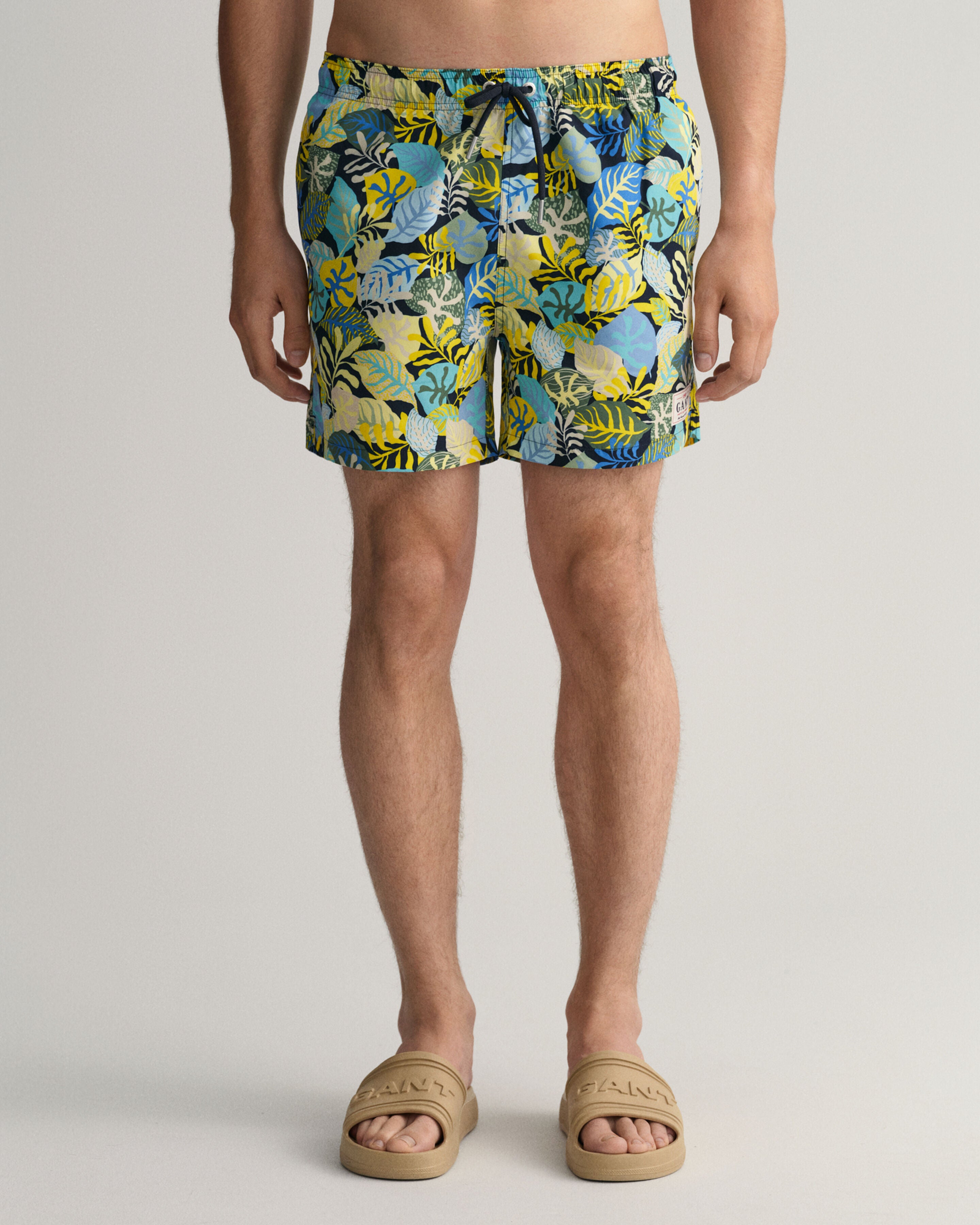 GANT - Classic Fit Tropical Print Swim Shorts In Marine 922316012 410