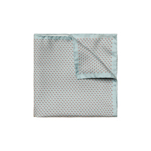ETON - Light Blue Silk Pocket Square With Micro Espresso Print A0003362125