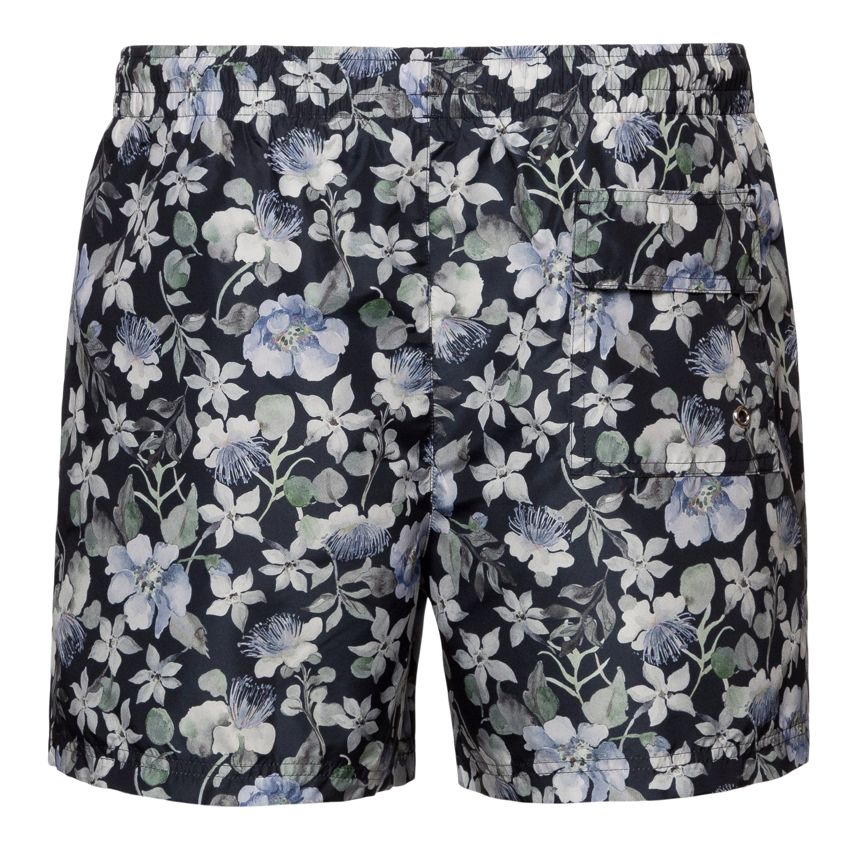 ETON - Navy Floral Print Swim Shorts