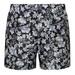 ETON - Navy Floral Print Swim Shorts