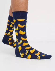 HAPPY SOCKS - BANANA Socks in Navy BAN01-6550