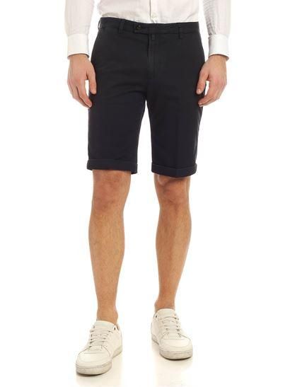 BRIGLIA 1949 - Navy Blue Stretch Cotton Slim Fit Shorts BG108 323127 011