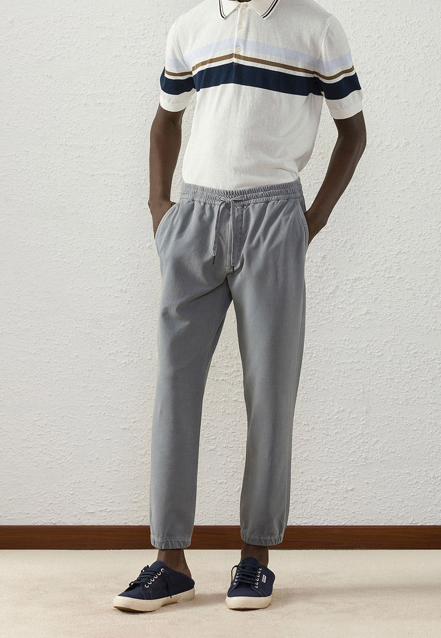 CIRCOLO 1901 - Garment-dyed fleece Sweatpants in Gorgona Grey CN3406