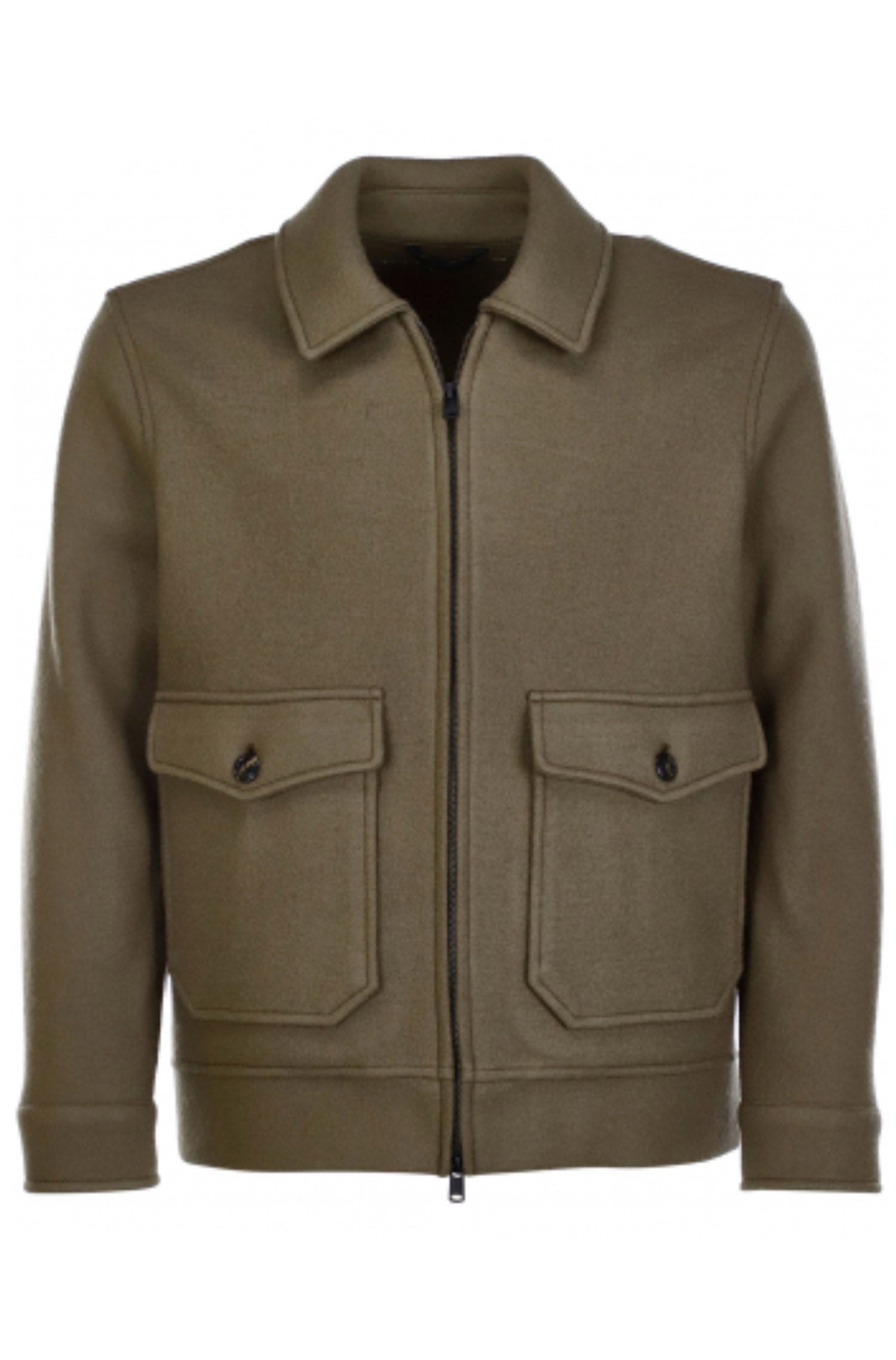 CIRCOLO 1901 - Wool Zip Bomber Jacket in Crocodile Brown CN3736