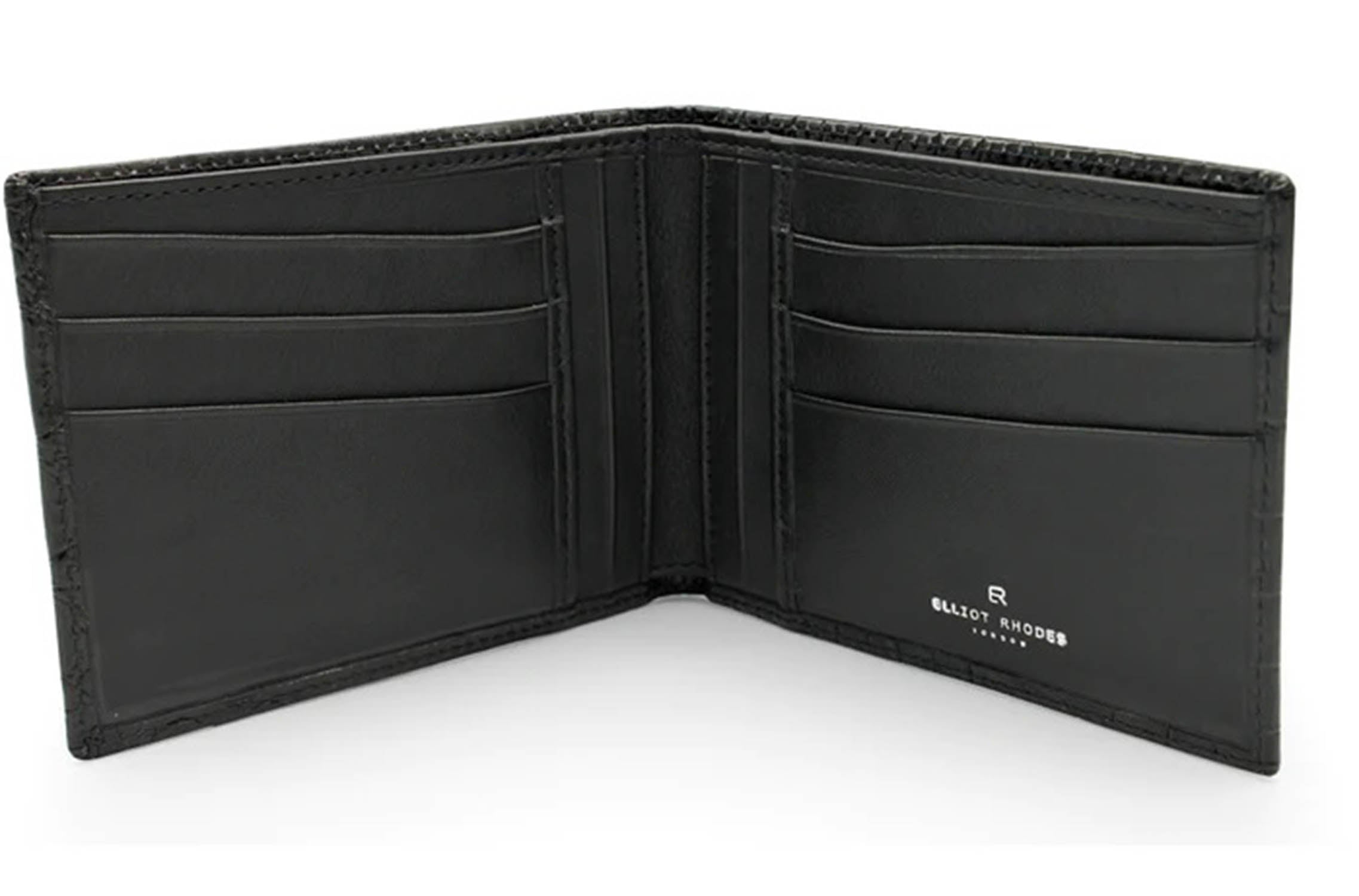 ELLIOT RHODES - COVENT GARDEN Mock Croc Billfold Wallet in BLACK AC-COV100