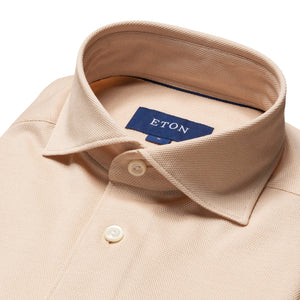ETON - Off White SLIM FIT Pique Cotton Polo Shirt 10000344004