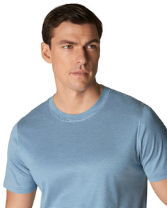 ETON - Blue SLIM FIT Striped Filo di Scozia T-Shirt