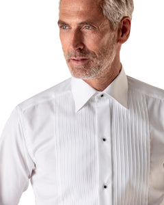 ETON - White Plissé Black Tie Dress Shirt in CONTEMPORARY FIT 63157031000