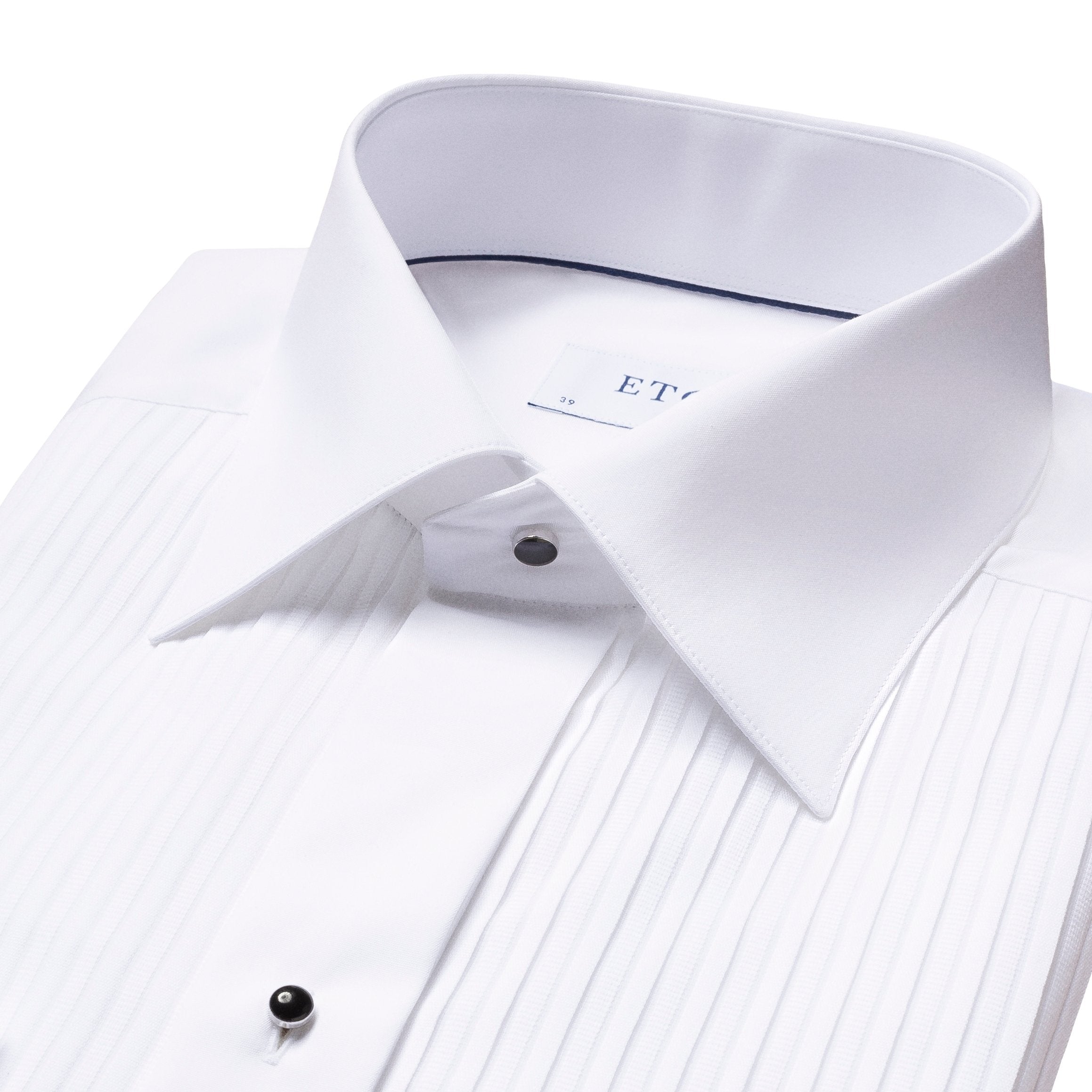 ETON - White Plissé Black Tie Dress Shirt in CONTEMPORARY FIT 63157031000