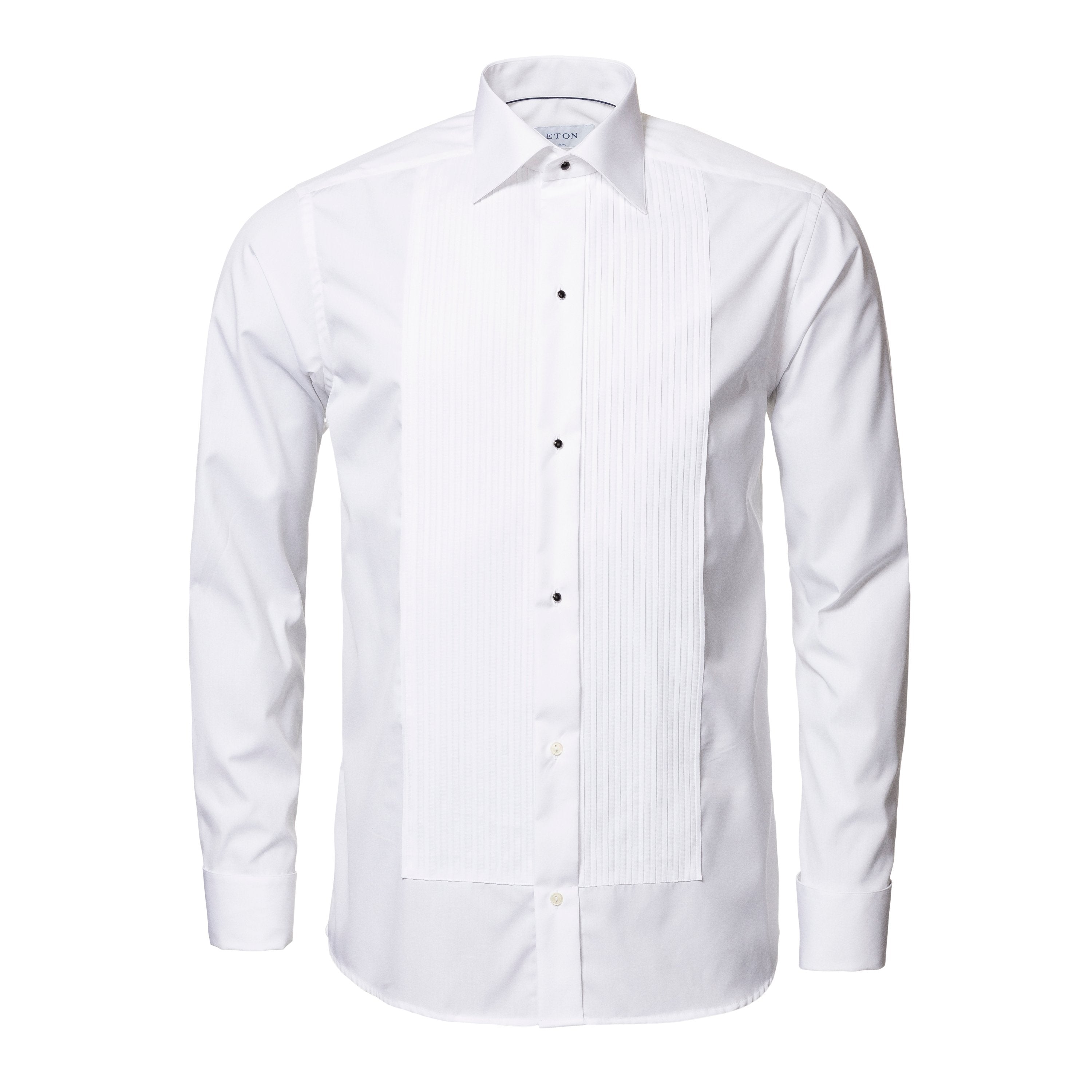 ETON - White Plissé Black Tie Dress Shirt in CONTEMPORARY FIT 63157031000