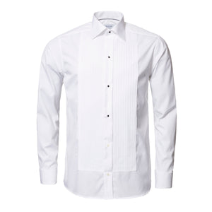 ETON - White Plissé Black Tie Dress Shirt in SLIM FIT 63157051000