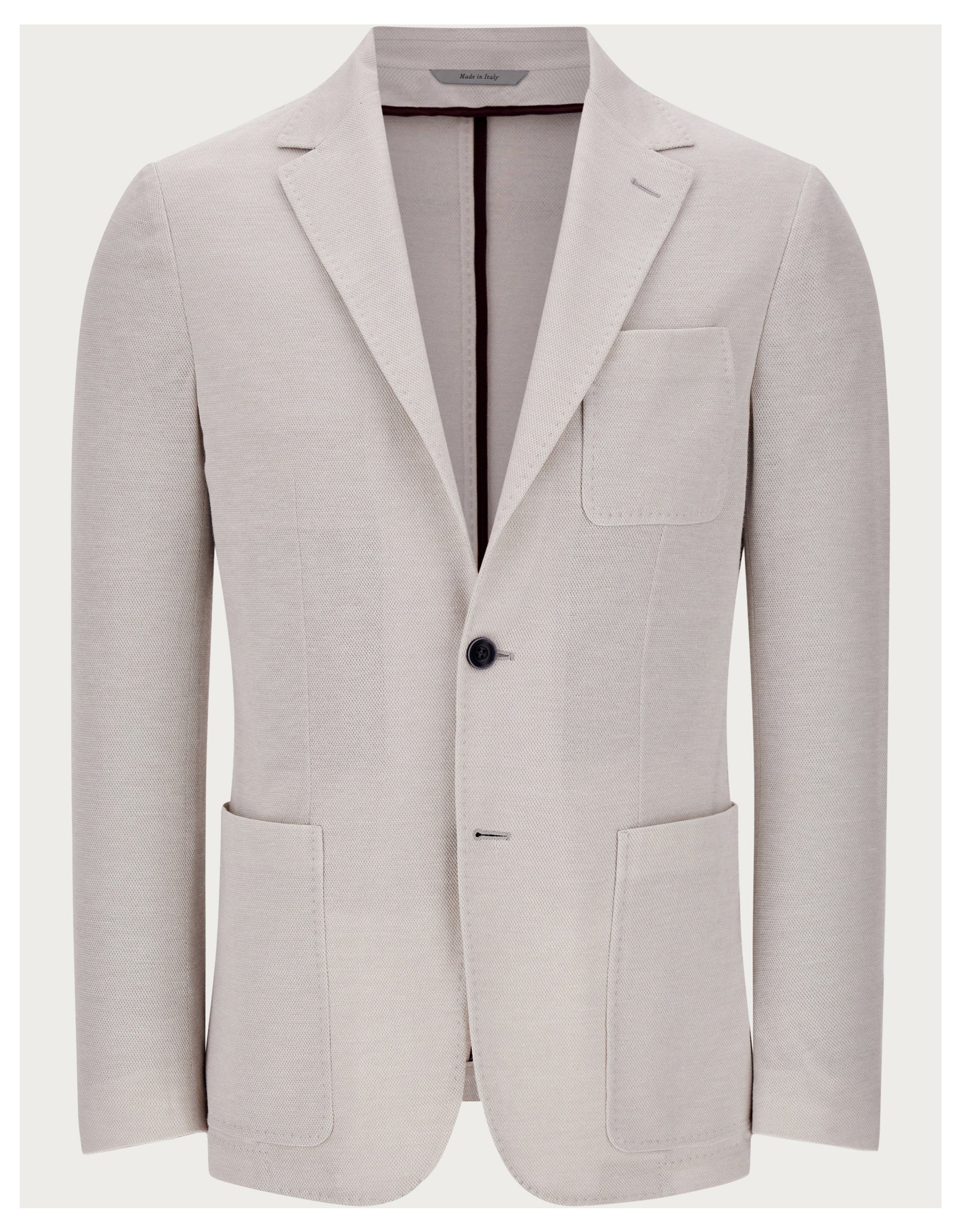 CANALI - Chalk Grey Cotton Blend Jersey Blazer J0147-JJ01974-802