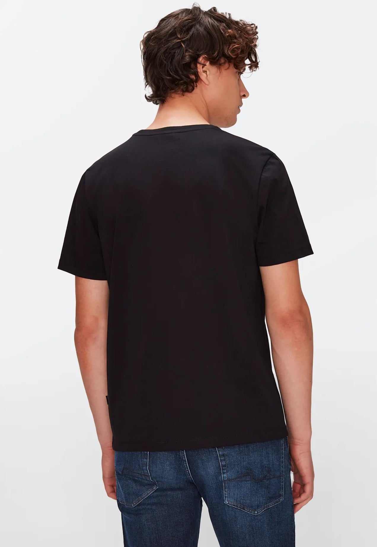7 FOR ALL MANKIND - Black Photographic T-Shirt in Soft Cotton JSLM3320PB