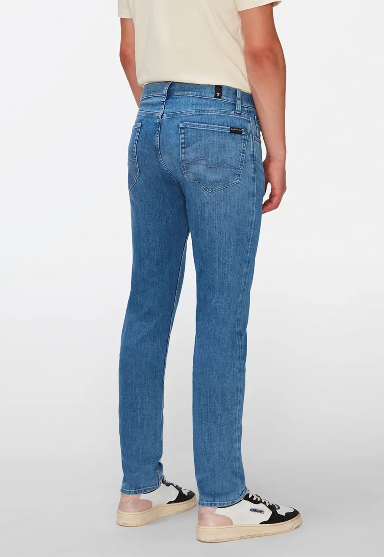 7 FOR ALL MANKIND - SLIMMY Luxe Performance Denim Jeans In Eco Cascade Light Blue JSMSB800XC