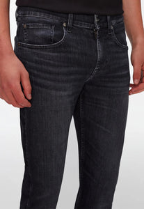 7 FOR ALL MANKIND - SLIMMY TAPERED Stretch Tek Ranger Black Wash Jeans JSMXC340TR