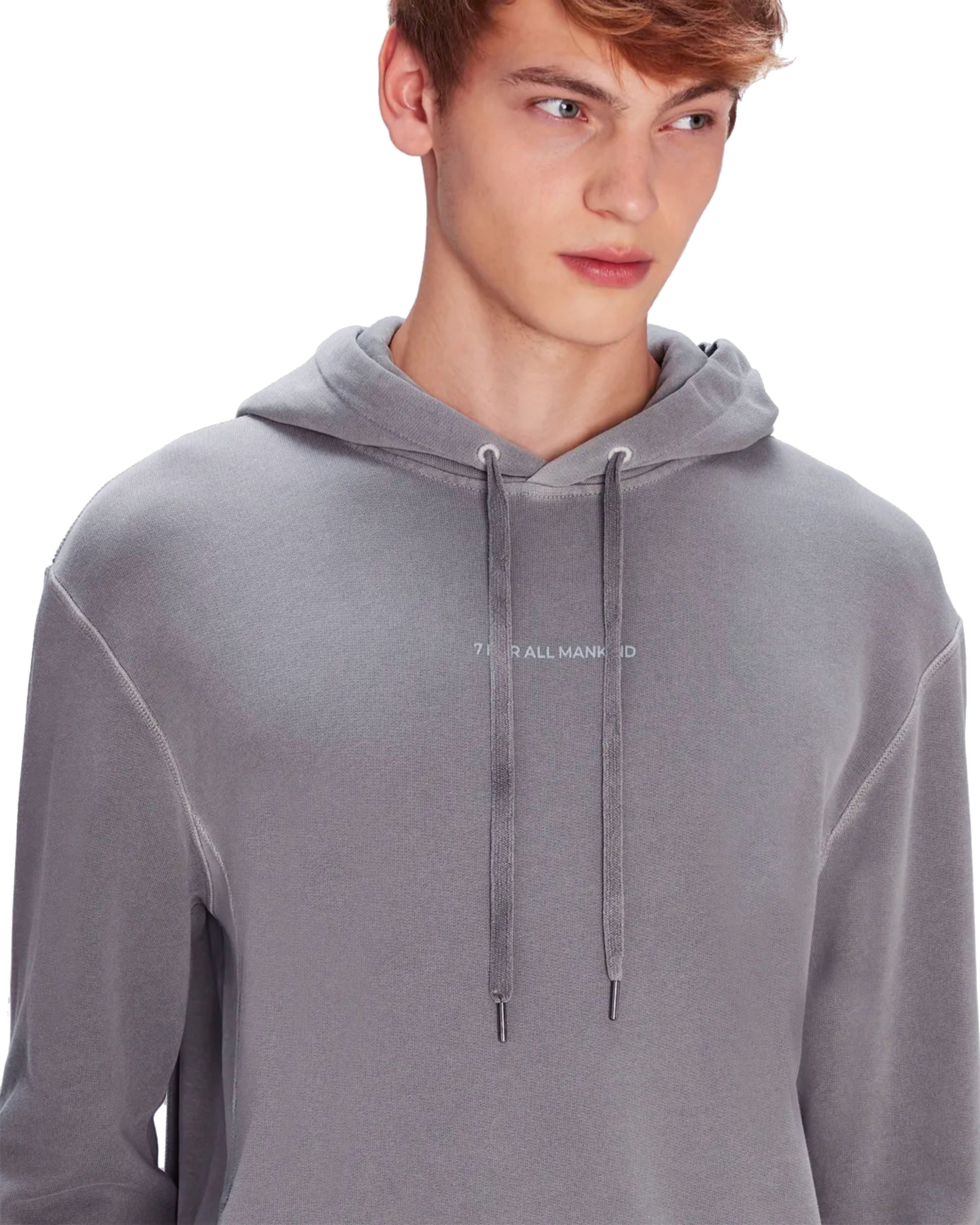 7 FOR ALL MANKIND - Mineral Dye Hoodie in Blue/Grey JSVM339MFB