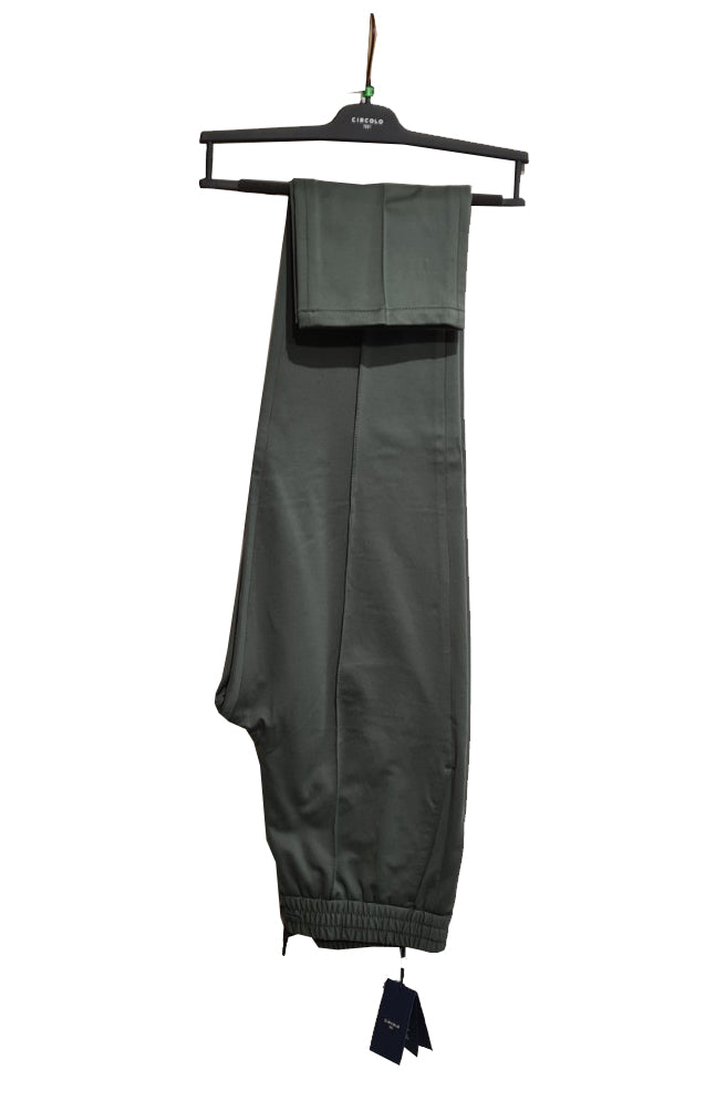 CIRCOLO 1901 - Jogger Trousers in Khaki Green in Stretch Cotton CN