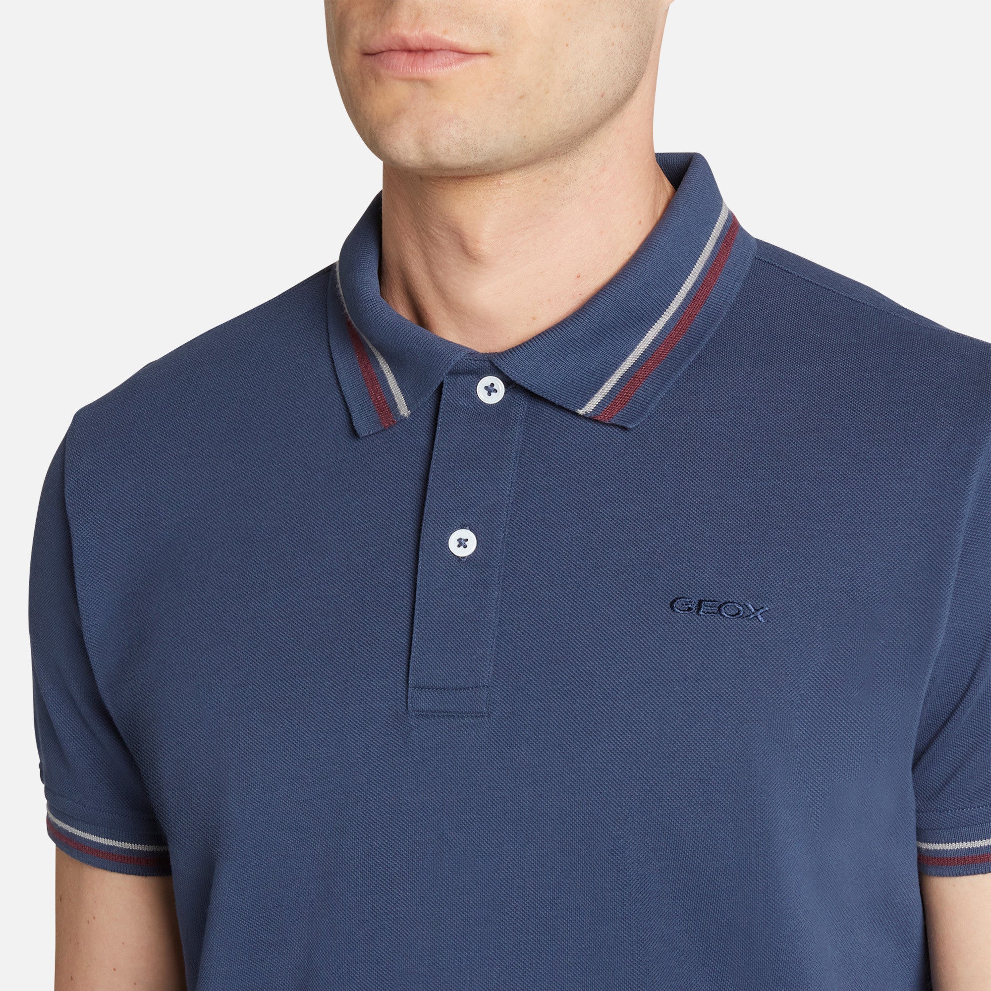 GEOX - Blue Organic Pique Cotton Polo Shirt M3510AT2649F4070