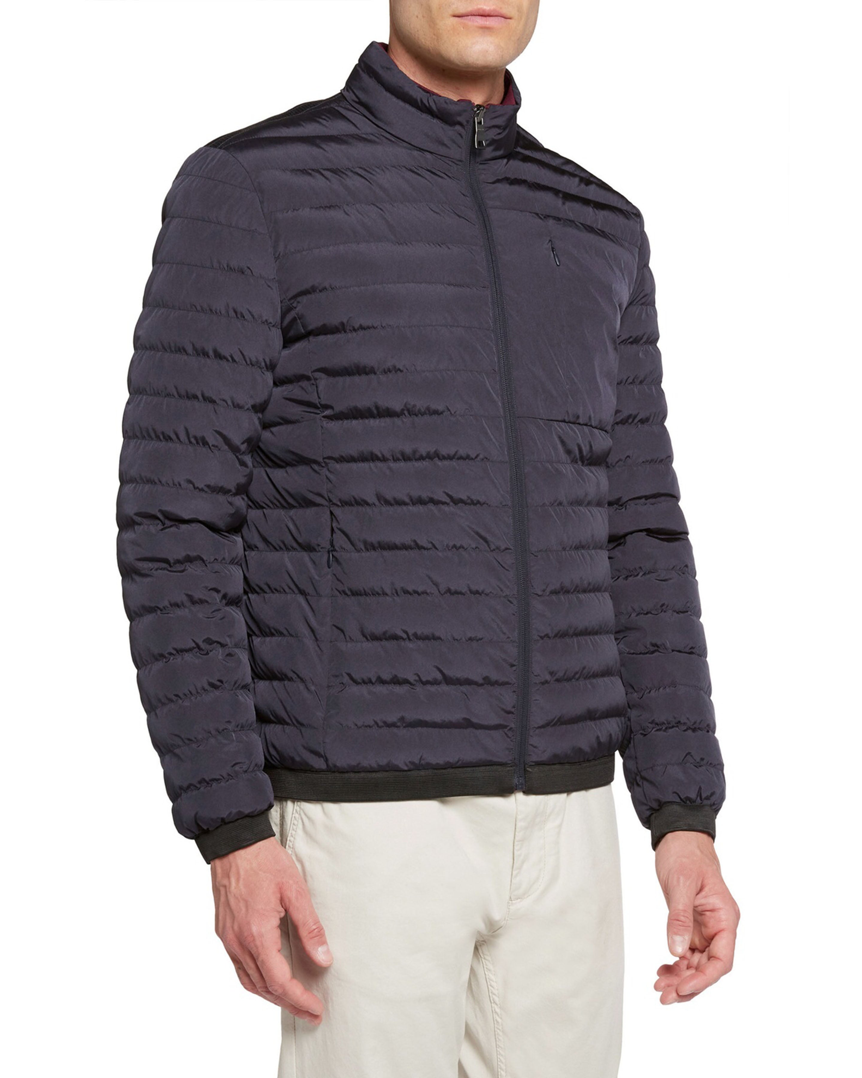 GEOX - GENOVA Reversible Bomber Jacket in Sky Captain Blue and Grape M3528ATC172F1694