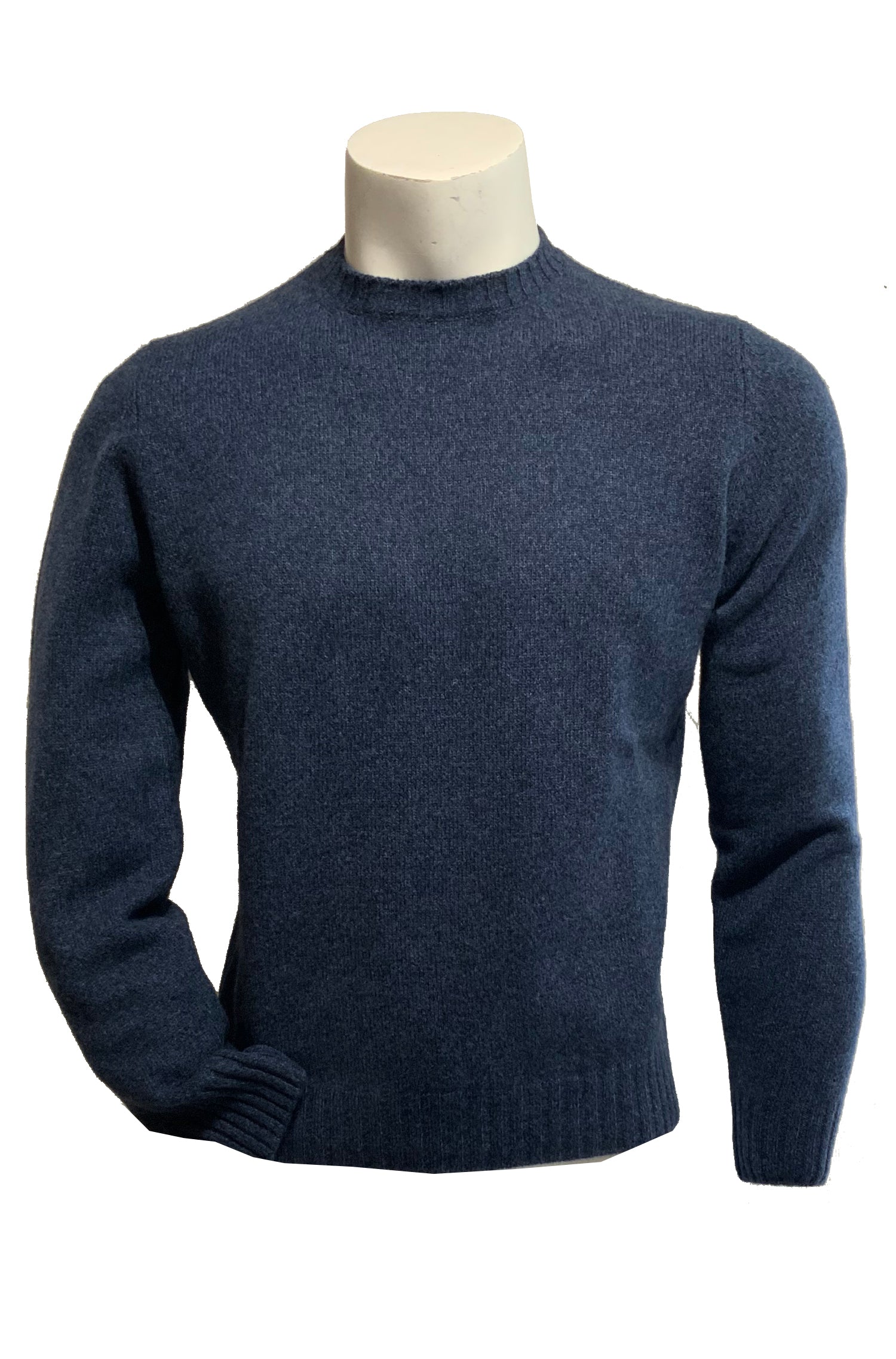 FILIPPO DE LAURENTIIS - Mottled Blue Wool & Cashmere Crew Neck Sweater GC3MLWC7R880