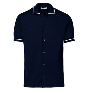 CIRCOLO 1901 - CN3558 Short Sleeve Knitted Shirt in Navy Blue