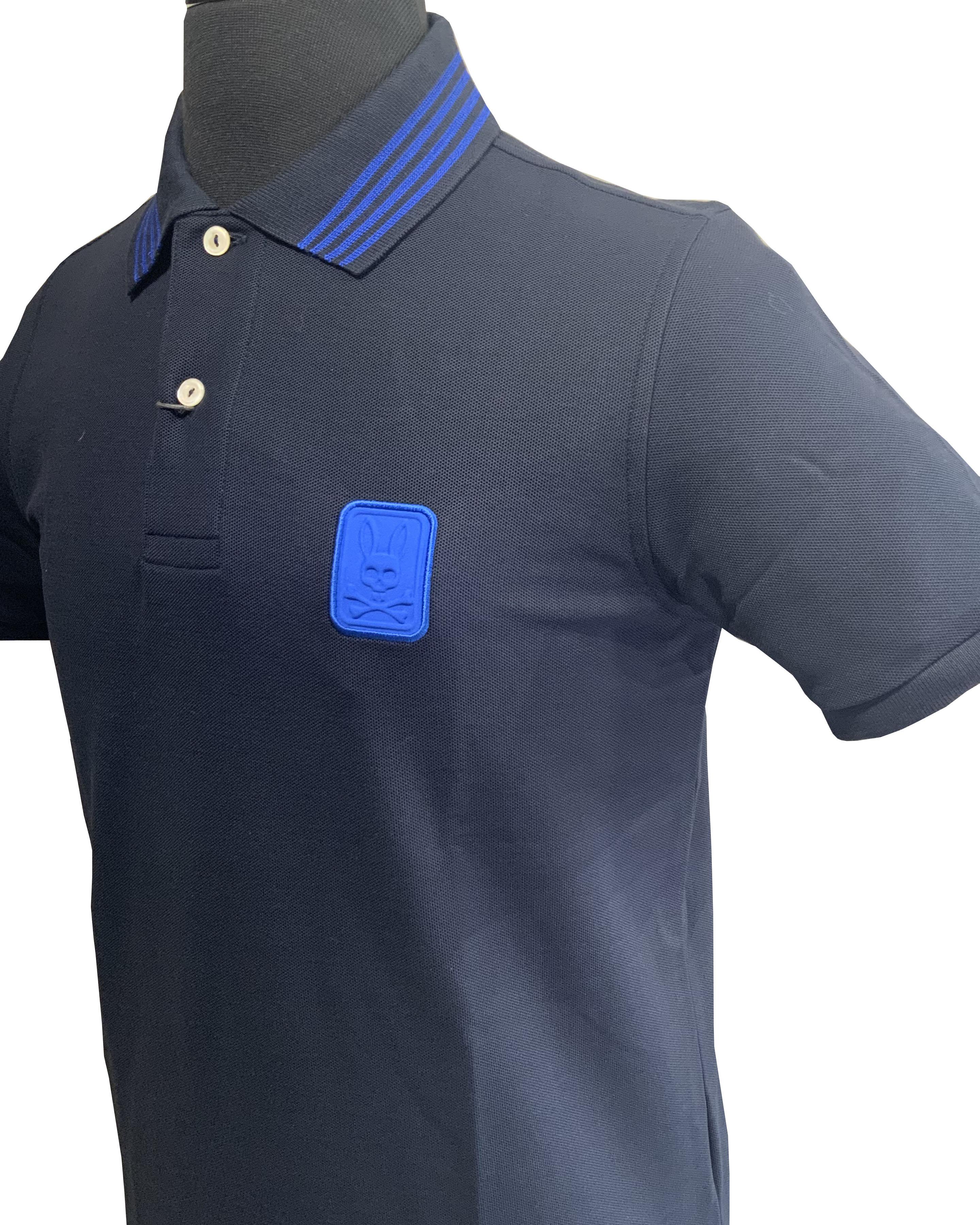 PSYCHO BUNNY - SHANE Fashion Polo Shirt In Navy Blue B604X1PC NVY