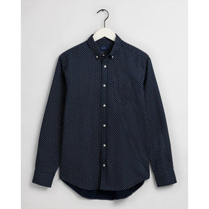 GANT - Marine Blue Geometric Floral Print Regular Fit Shirt 3009570