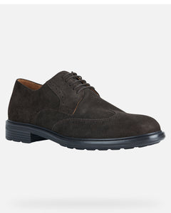 GEOX - WALK PLEASURE Dark Brown Suede Brogues