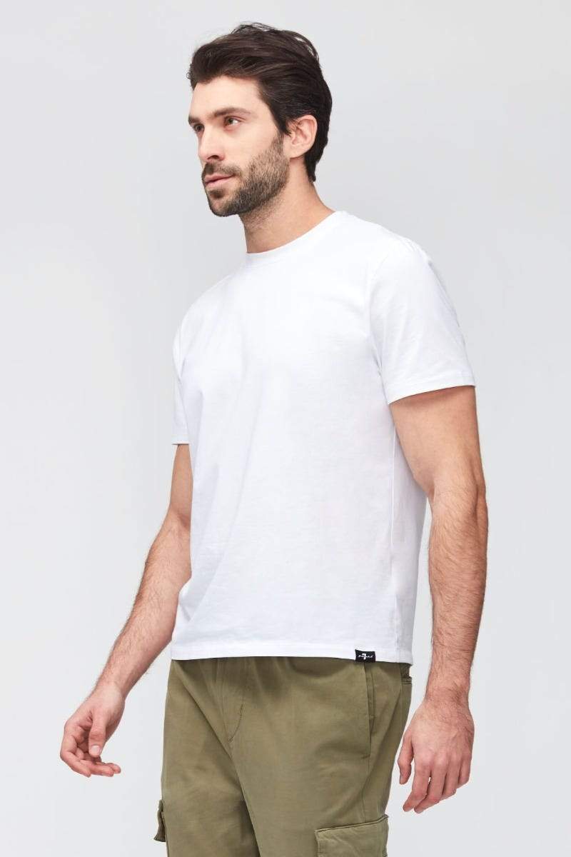 7 FOR ALL MANKIND - White Luxe Performance T-shirt JSIM2370WT