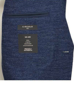 CIRCOLO 1901 - Navy Blue Linen and Cotton Blend 2 Button Jacket CN3966