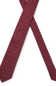 BOSS - Dark Red SILK-JACQUARD TIE WITH ALL-OVER DOT MOTIF