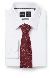 BOSS - Dark Red SILK-JACQUARD TIE WITH ALL-OVER DOT MOTIF