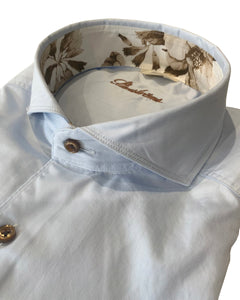 STENSTROMS - Casual SLIMLINE FIT Sky Blue Shirt With Contrast Details 7742211984100